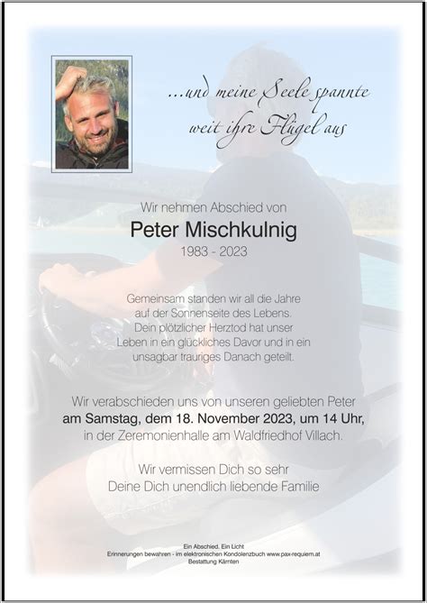 Parte für Peter Mischkulnig pax requiem