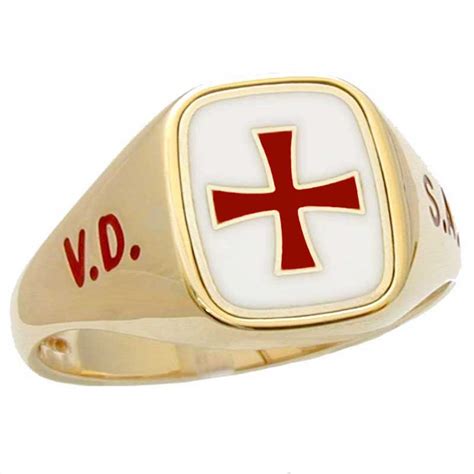 Lee Potter English Knights Templar Ring Masonic Signet Handmade