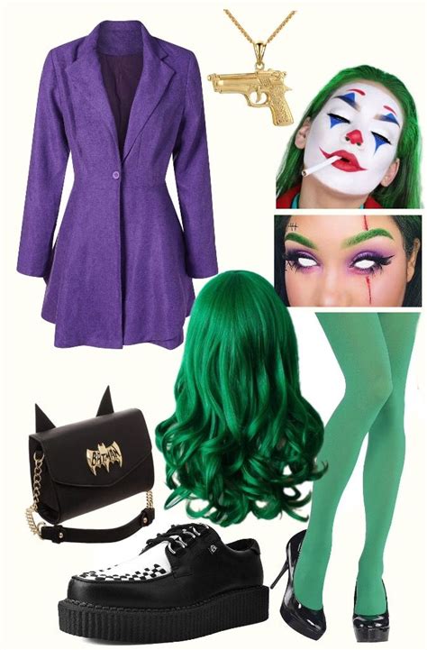 A Woman With Green Hair And Makeup Is Dressed Up