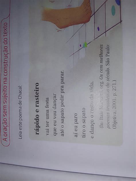 Observe As Formas Verbais Da Segunda Estrofe Do Poema Paro Tiro