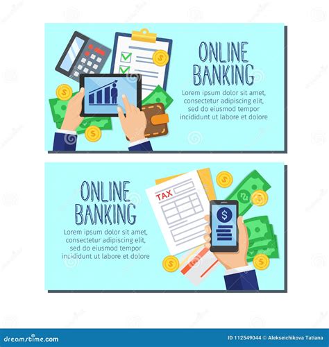 Bank System Design Banners Stock Vector Illustration Of Abstract