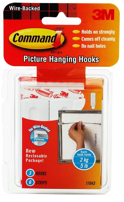 3m Command Wire Picture Hanging Hook 3 Count Picture Hanging Hook