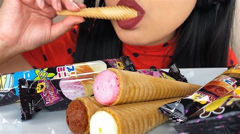 Asmr Mini Ice Cream Cones Eating Sounds No Talking Lets Eat Asmr Phan Youtube