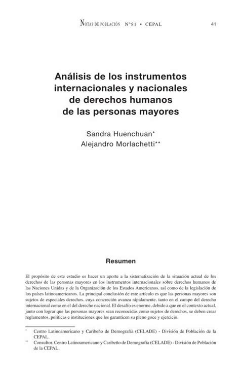 Pdf An Lisis De Los Instrumentos Internacionales Y Envejecimiento