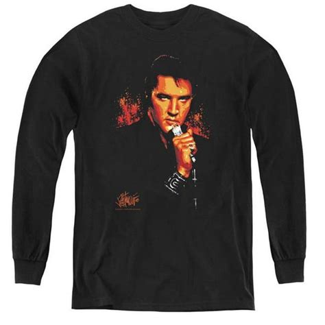 Elvis Presley And Trouble Youth Long Sleeve T Shirt Black Extra Large