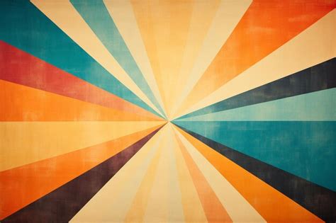 Retro Sunburst Background Pattern With A Vintage Color Palette Of