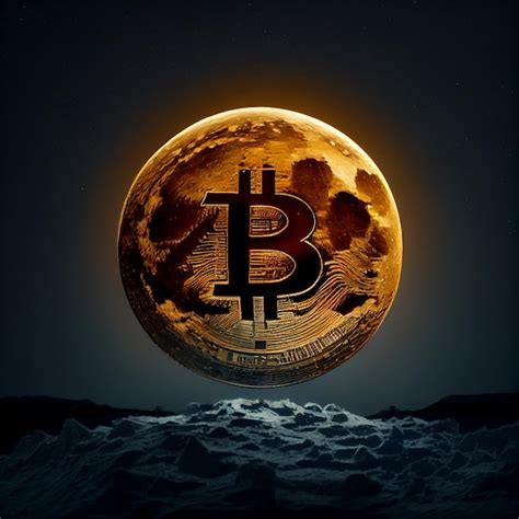 Premium Photo Bitcoin To The Moon Bitcoin Logo In Full Moon