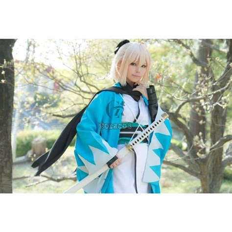 Fate Grand Order Okita Souji Sakura Saber Cosplay Costumes