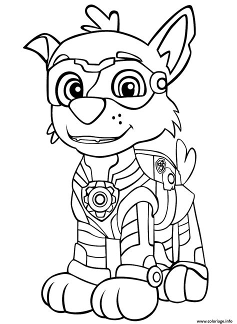 Coloriage Super Pat Patrouille Mighty Pups Rockys Dessin Pat Patrouille