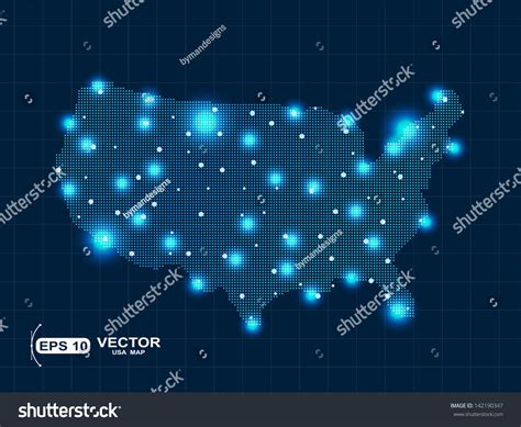Pixel Usa United States America Map Stock Vector (Royalty Free ...