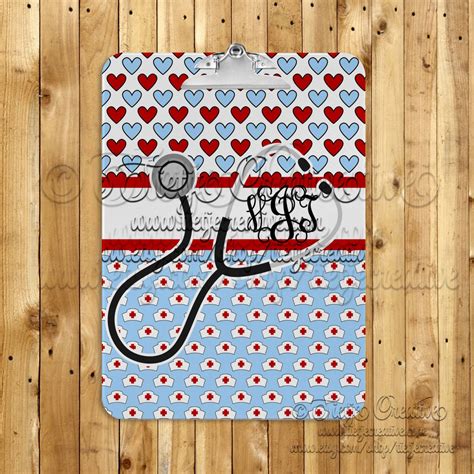 Nurse Monogram Clipboard Medical Custom Clipboard Etsy Custom