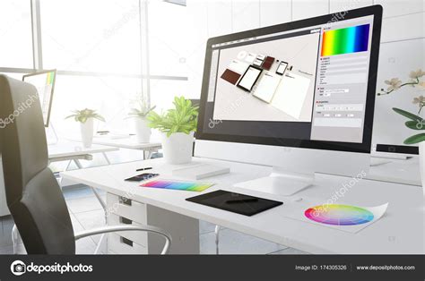 Graphic Design Computer Screen Creative Studio Workplace Colour ...