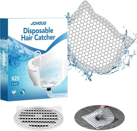 Disposable Shower Drain Hair Catcher 30 Pack Flat Mesh Hair Trapper