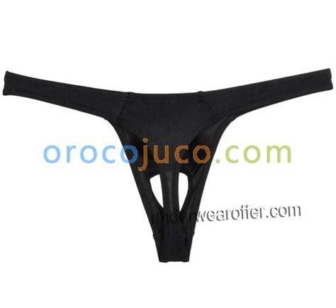 Sexy Men Spandex Balls Hole Thong Underwear Elastic G String Tanga Bikini T Back Mu X