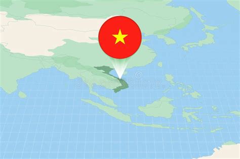 Ilustración De Mapa De Vietnam Con La Bandera Ilustración Cartográfica