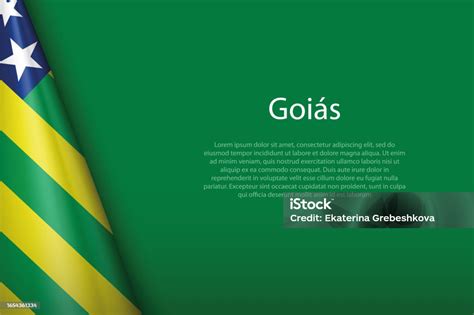 Vetores De Bandeira De Goiás Estado Do Brasil Isolado No Fundo Com