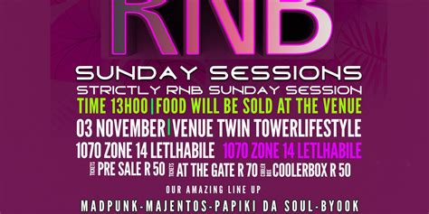 Strictly Rnb Sunday Sessions Computicket Boxoffice