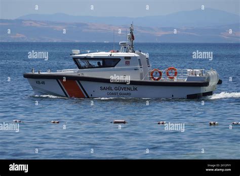 Balikesir Turkiye July Turkish Coast Guard Boat Patrol In