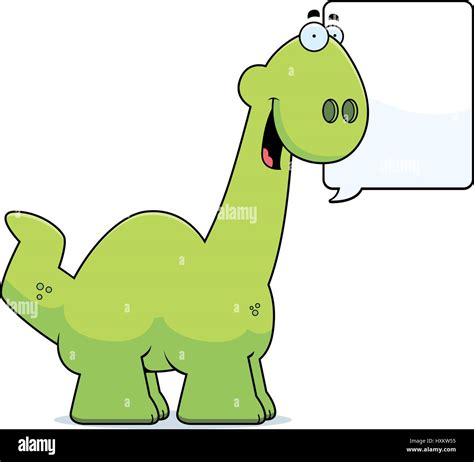 A cartoon illustration of a Apatosaurus dinosaur talking Stock Vector ...