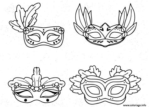 Coloriage Masques Carnaval Fete Mardi Gras JeColorie