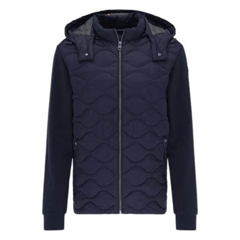 Fynch Hatton Navy Hybrid Quilted Jacket Menswear Online