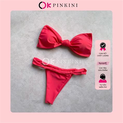 Đồ Bơi Bikini 2 Mảnh PIKINI Có Mút Áo Cột Quần Lotkhe 2M39 Shopee Việt Nam