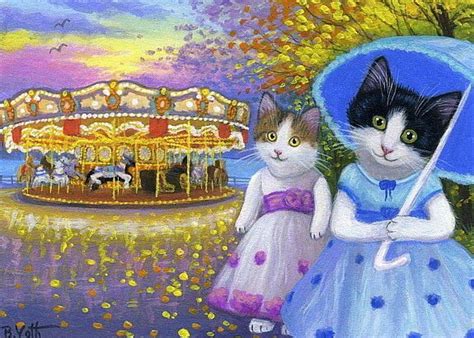 Cats Bridget Voth Tuxedo Kittens Cats Carousel Park Autumn Fall