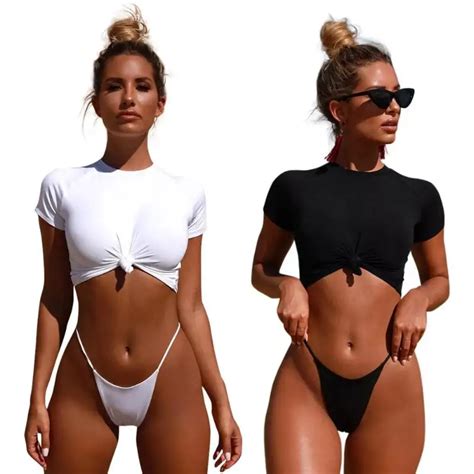 Swimwear Women Sport Swimsuit Micro Bikini Swim Suit T Shirt Sexy