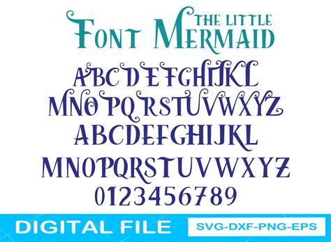 The Little Mermaid Font Svg Little Mermaid Svg Little | Etsy