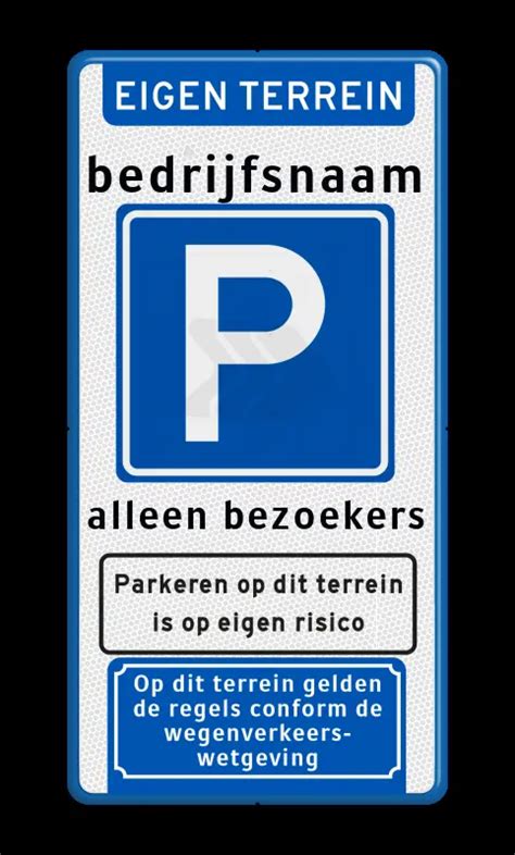 Parkeerbord Met Banner Eigen Tekst En Pictogrammen Kopen