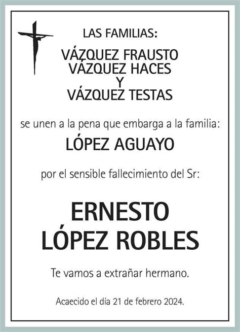 Se Or Ernesto L Pez Robles Obituario Esquela