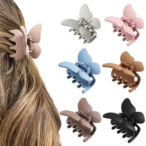 Pcs Small Butterfly Hair Claw Clips Strong Hold For Thick Hair