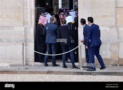 The Saudi Delegation At The Elysee Palace For The Reception Of Prince