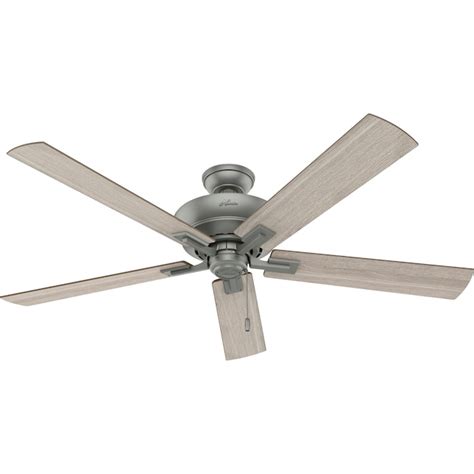 Hunter Regalia 60 In Matte Silver With Light Gray Oak Blades Integrated Led Indoor Ceiling Fan