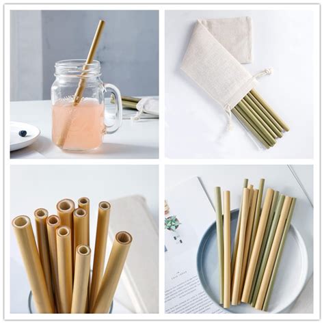 Eco Products Bamboo Reusable Organic Compostable Straws