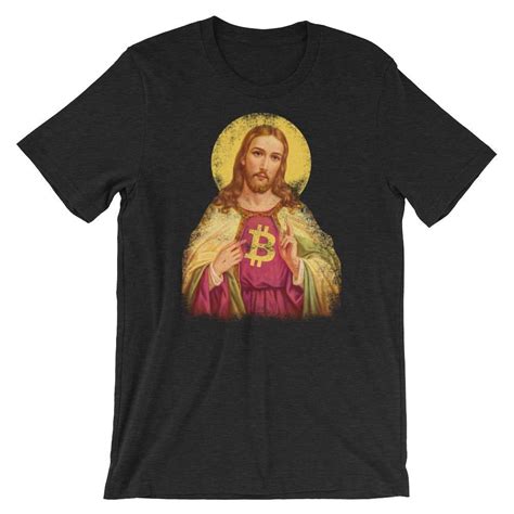 Sacred Bitcoin Jesus Cryptocurrency Shirt Short Sleeve Unisex T Shirt