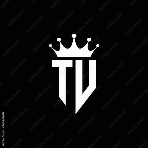 Tv Logo Monogram Emblem Style With Crown Shape Design Template Stock