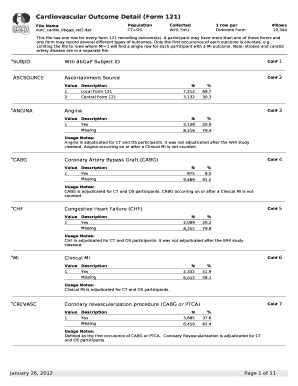 Fillable Online Cardiovascular Outcome Detail Form Fax Email