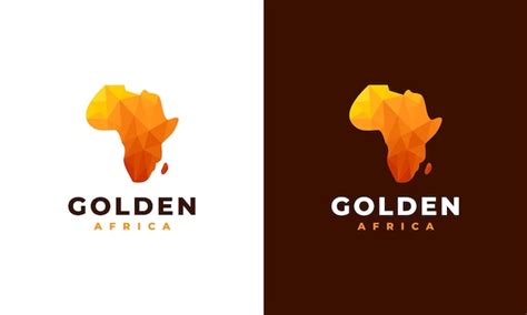 Modelo de designs de logotipo do mapa de ouro da áfrica ilustração em