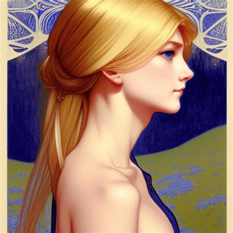 Portrait D Une Fille Blonde Aux Yeux Bleus Creative Fabrica