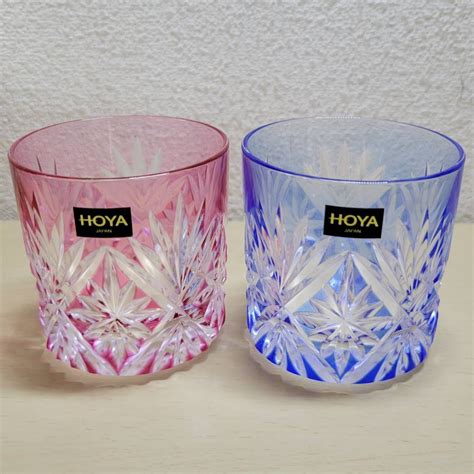 Hoya クリスタル 色被せクリスタル 冷酒グラス グラス ペア 箱付き 切子 メルカリ