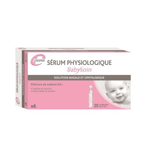 Sérum physiologique 20x5ml Babysoin solution nasale et ophtalmique Cooper