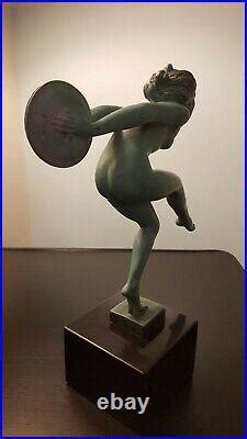 Art Deco Statue Danseuse Aux Cymbales Joie Garcia Le Verrier Statue