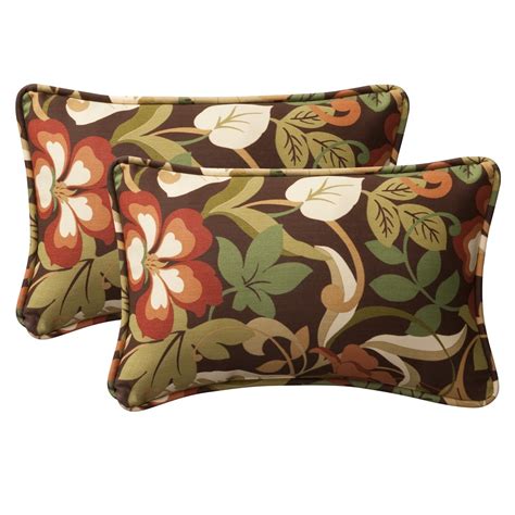 Pillow Perfect Decorative Brown Green Tropical Outdoor Toss Pillows Set Of 2 Free Shipping