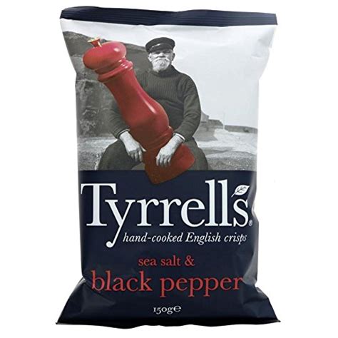 Tyrrells Sea Salt And Black Pepper Crisps 150g By Tyrrells