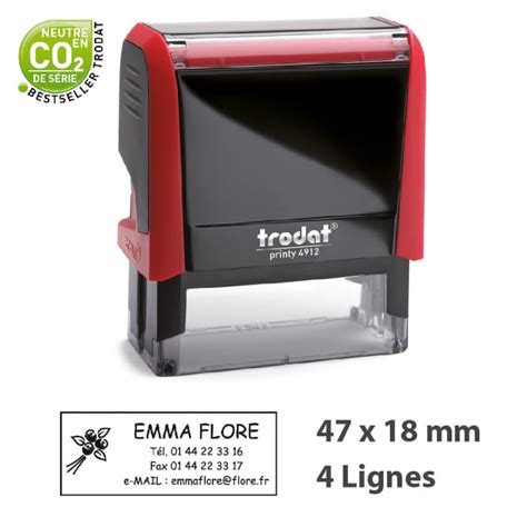 Tampon Encreur Trodat Printy 4912 47x18mm 4 Lignes