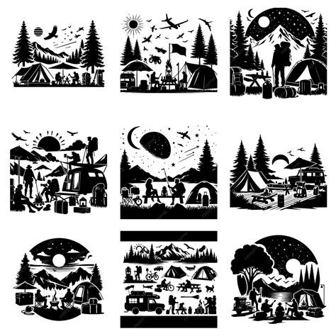 Premium Vector Camping Silhouette Vector Download