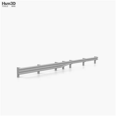 Thrie Beam To W Beam Guardrail Barrier Transition 3d Model