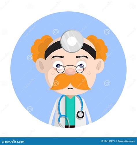 Entsetzter Psychiaters Doktor Face Expression Vector Stock Abbildung