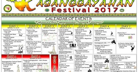 2017 Kasanggayahan Festival List of Events and Schedules in Sorsogon City